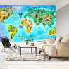 Fototapeta Mapa Świata Z Fauną