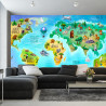 Fototapeta Mapa Świata Z Fauną