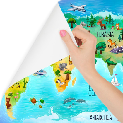 Fototapeta Mapa Świata Z Fauną