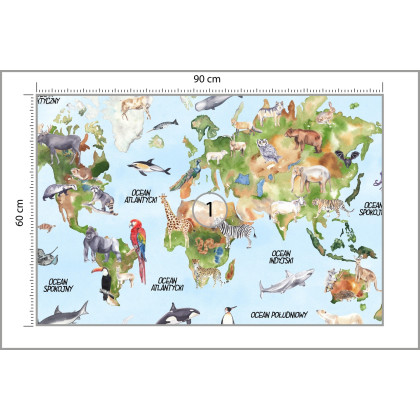 Fototapeta Akwarelowa Mapa Świata