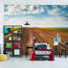 Fototapeta Widok Z Lotu Ptaka Na Traktor Na Polu