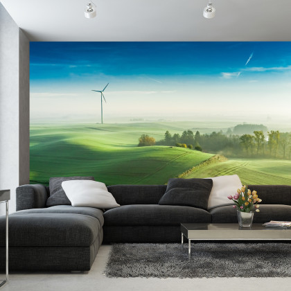 Fototapeta Widok Z Lotu Ptaka Na Zielone Pola 3D