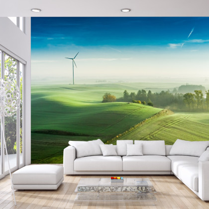 Fototapeta Widok Z Lotu Ptaka Na Zielone Pola 3D