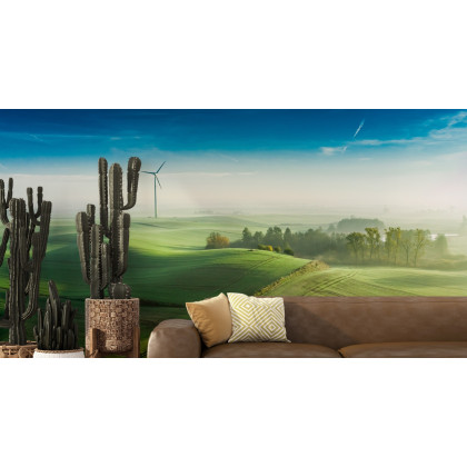 Fototapeta Widok Z Lotu Ptaka Na Zielone Pola 3D