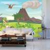 Fototapeta Dinozaury I Wulkan