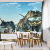 Fototapeta Trzy Dinozaury W Lesie