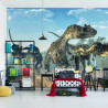 Fototapeta Trzy Dinozaury W Lesie