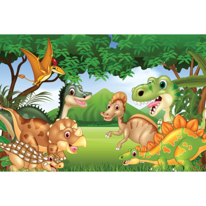 Fototapeta Bajkowe Dinozaury W Dżungli