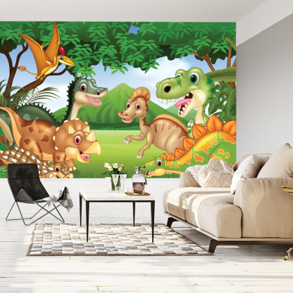 Fototapeta Bajkowe Dinozaury W Dżungli