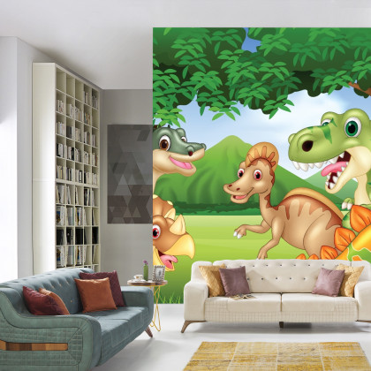 Fototapeta Bajkowe Dinozaury W Dżungli