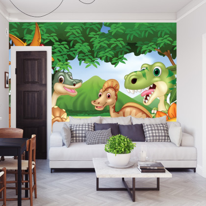 Fototapeta Bajkowe Dinozaury W Dżungli