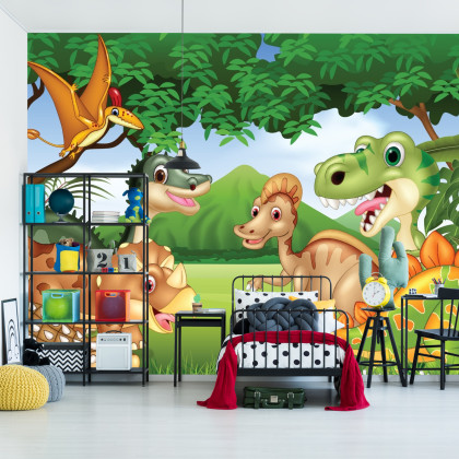 Fototapeta Bajkowe Dinozaury W Dżungli