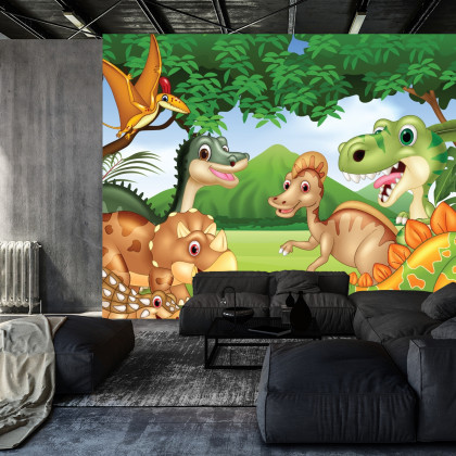 Fototapeta Bajkowe Dinozaury W Dżungli