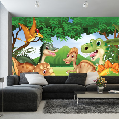 Fototapeta Bajkowe Dinozaury W Dżungli