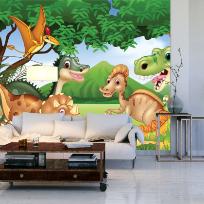 Fototapeta Bajkowe Dinozaury W Dżungli