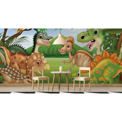 Fototapeta Bajkowe Dinozaury W Dżungli