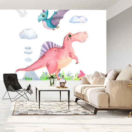 Fototapeta Akwarelowe Dinozaury