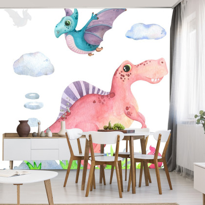 Fototapeta Akwarelowe Dinozaury