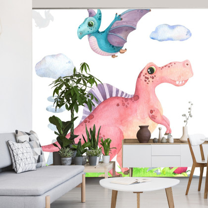 Fototapeta Akwarelowe Dinozaury
