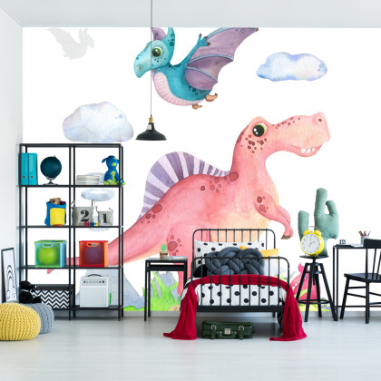 Fototapeta Akwarelowe Dinozaury
