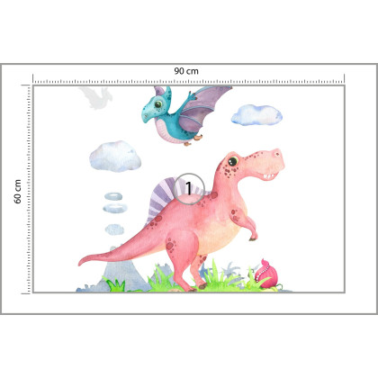 Fototapeta Akwarelowe Dinozaury