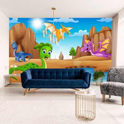 Fototapeta Bajkowe Dinozaury Nad Wodą