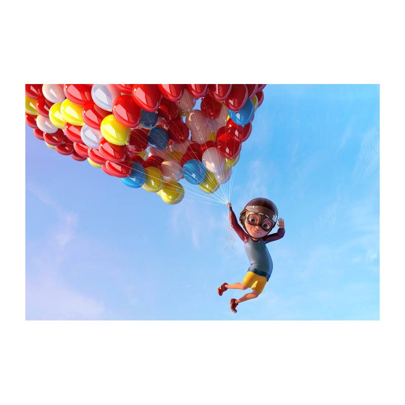 Fototapeta Chłopiec Z Balonami W Locie