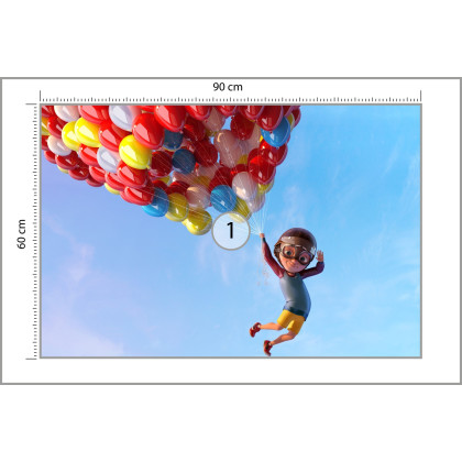Fototapeta Chłopiec Z Balonami W Locie