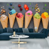 Fototapeta Kolorowe Lody W Wafelku