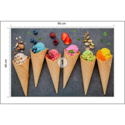 Fototapeta Kolorowe Lody W Wafelku