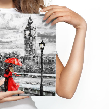 Obraz Na Płótnie Zakochani Podziwiający Londyńską Panoramę