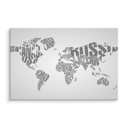 Obraz Na Płótnie Mapa Świata Z Napisów