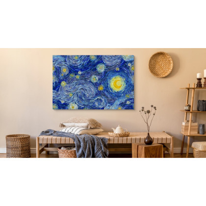 Obraz Na Płótnie Gwiaździste Niebo Na Styl Van Gogha