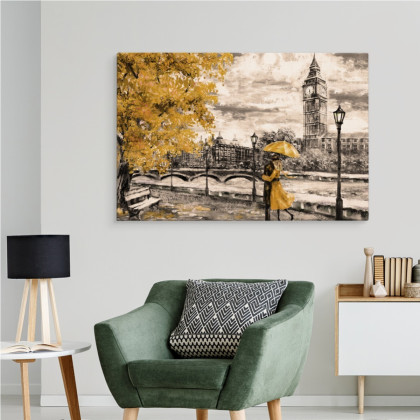 Obraz Na Płótnie Zakochani Podziwiający Panoramę Londynu
