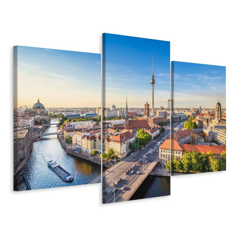 Obraz Wieloczęściowy Rzeka Sprewa I Panoramiczny Widok Berlina
