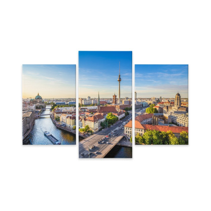 Obraz Wieloczęściowy Rzeka Sprewa I Panoramiczny Widok Berlina