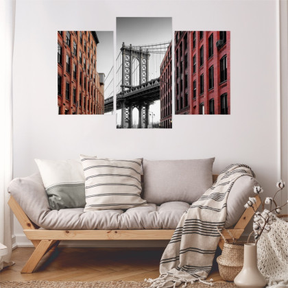 Obraz Wieloczęściowy Manhattan Bridge Widok Z Washington Street