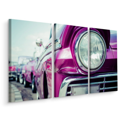 Obraz Wieloczęściowy Reflektor Auta W Stylu Retro Na Kubie
