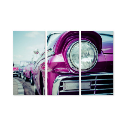 Obraz Wieloczęściowy Reflektor Auta W Stylu Retro Na Kubie