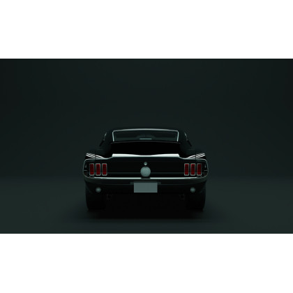 Obraz Wieloczęściowy Czarny Muscle Car W Stylu Vintage