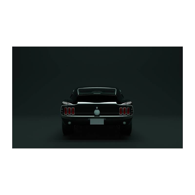 Obraz Wieloczęściowy Czarny Muscle Car W Stylu Vintage