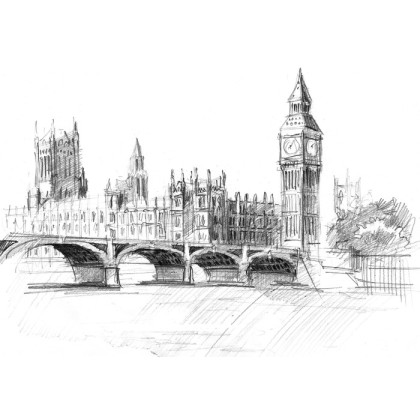Obraz Na Płótnie Szkic Londyńskiej Panoramy
