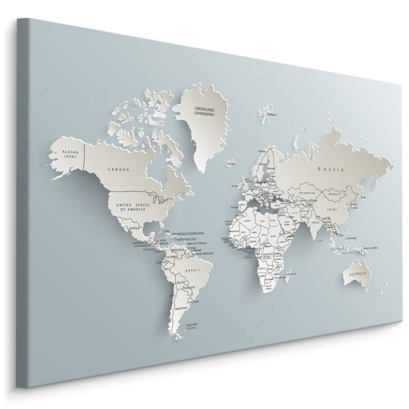 Obraz Na Płótnie Mapa Świata Z Efektem 3D