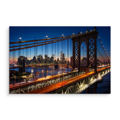 Obraz Na Płótnie Nocny Widok 3D Na Manhattan Bridge