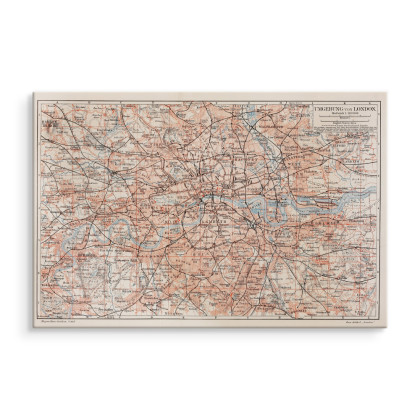 Obraz Na Płótnie Mapa Londynu I Okolic
