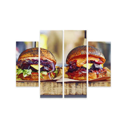Obraz Wieloczęściowy Wegańskie Burgery