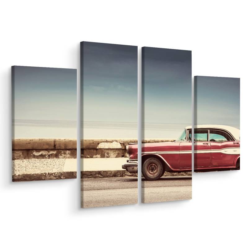 Obraz Wieloczęściowy Stare Amerykańskie Auto W Stylu Retro
