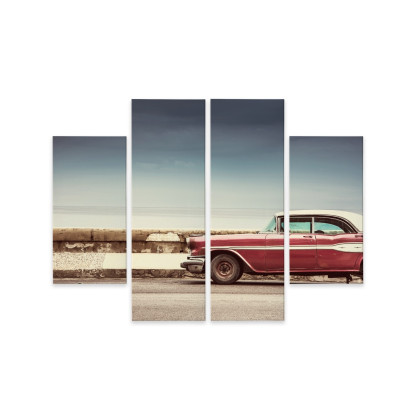 Obraz Wieloczęściowy Stare Amerykańskie Auto W Stylu Retro