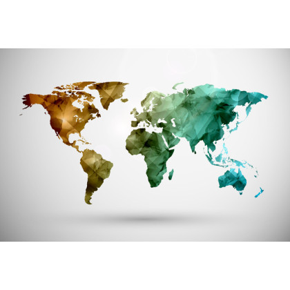 Obraz Na Płótnie Kolorowa Mapa Z Efektem 3D