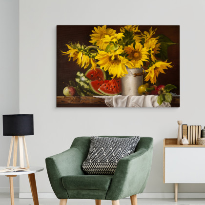 Obraz Na Płótnie Słoneczniki Z Owocami